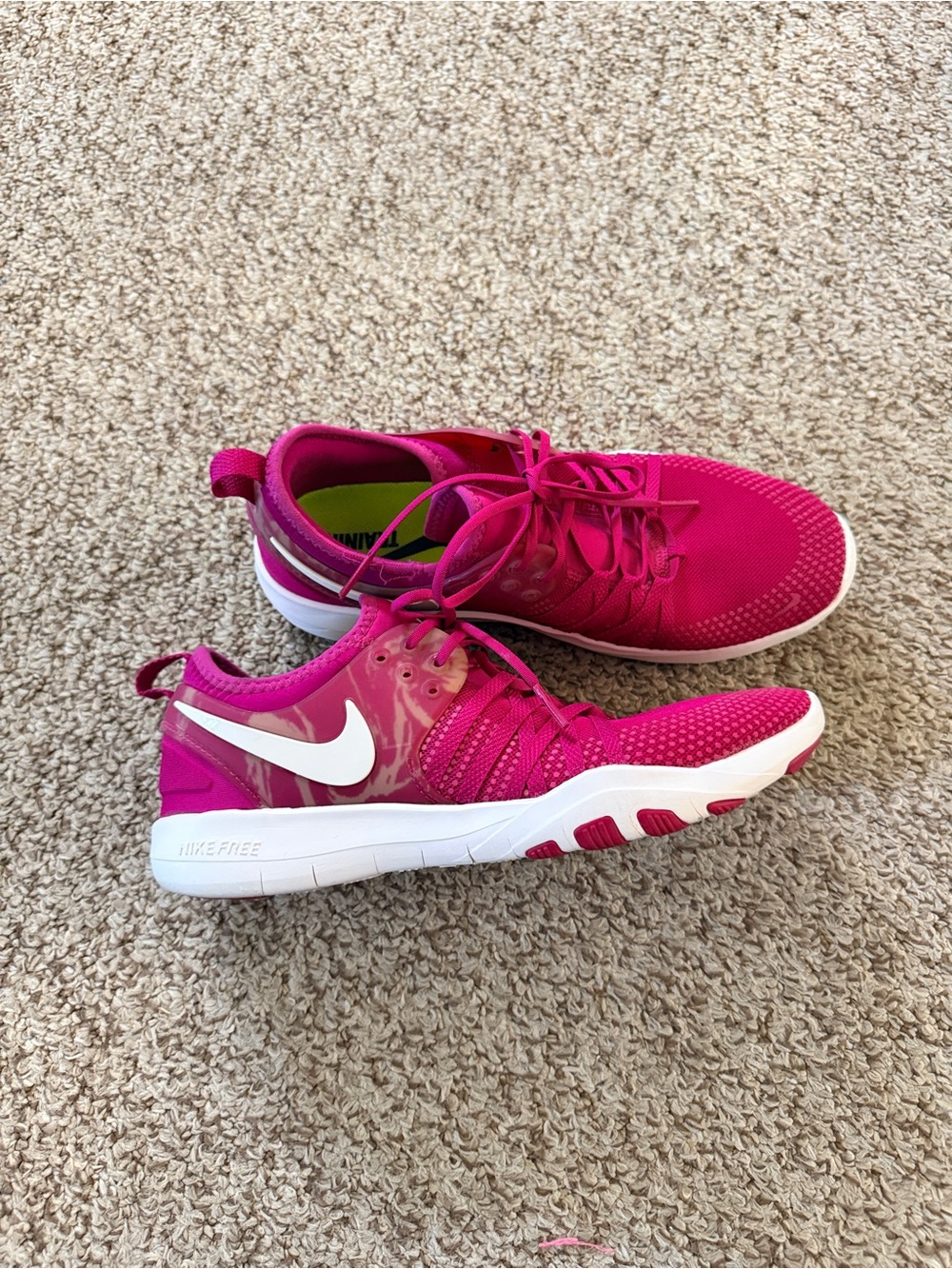 Nike Women’s Hot Pink and White Athletic Training Shoes - Picture 2 of 5